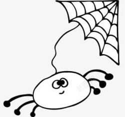 手绘卡通蜘蛛和蜘蛛网素材