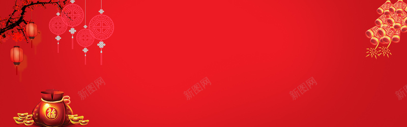 中国结新年喜庆红色电商海报背景背景