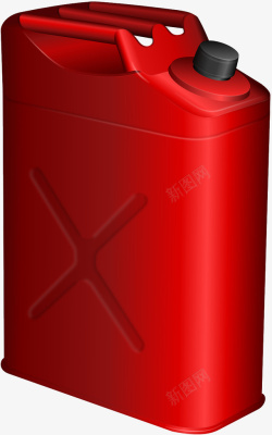 红色手绘容器油桶素材