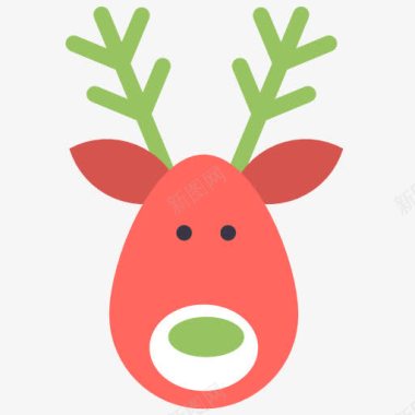 红色驯鹿鹿鹿图标图标