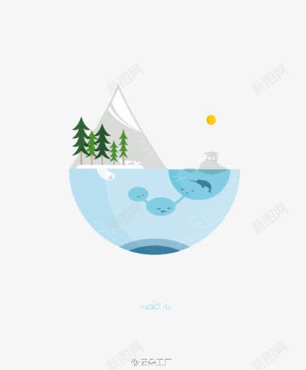 卡通海面png免抠素材_88icon https://88icon.com 卡通 手绘 手绘插画 插画 海