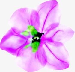 紫色梦幻水彩花朵素材