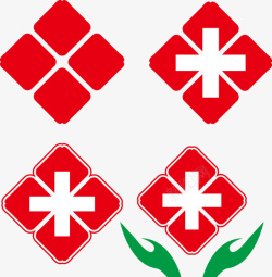红十字标志手绘医院红十字标志分解图矢量图图标高清图片