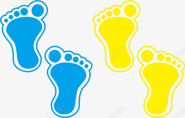 可爱的脚丫子cdr免抠素材_88icon https://88icon.com 可爱 对称的脚丫子 步行 脚丫