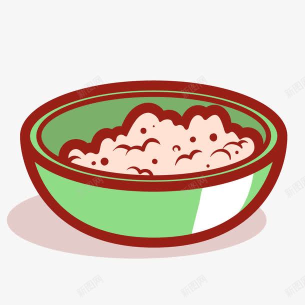 卡通装米饭的绿色小碗矢量图ai免抠素材_88icon https://88icon.com 卡通 米饭 绿色小碗 矢量图