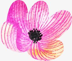 手绘水彩花粉色素材