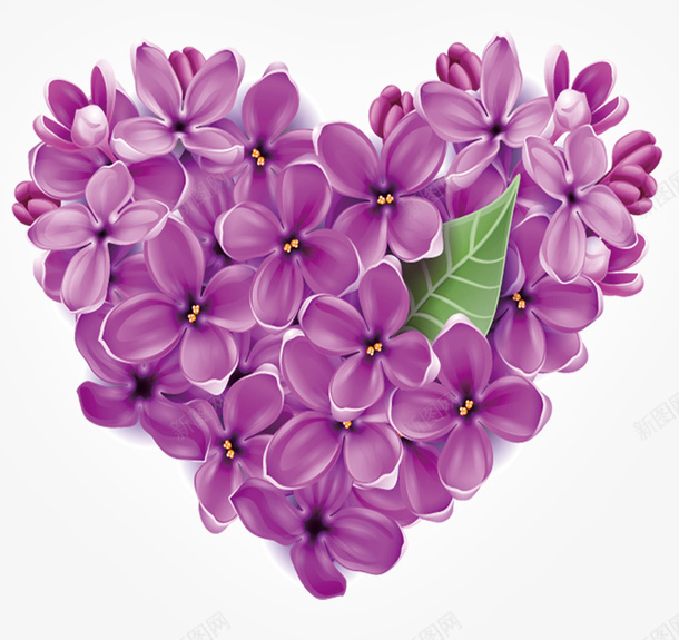 装饰花朵心形png免抠素材_88icon https://88icon.com 紫色小花心形 花朵 装饰花朵心形