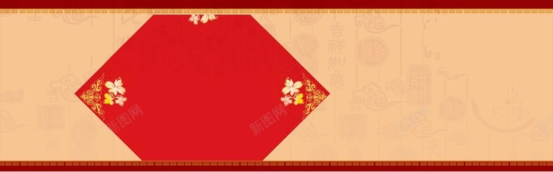 中国红古典banner背景