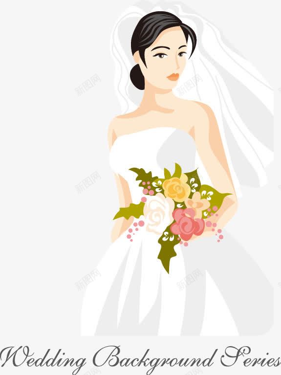 手绘新娘婚纱捧花图案png免抠素材_88icon https://88icon.com 图案 婚纱 手绘 捧花 新娘