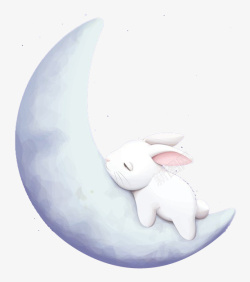 嫦娥后羿中秋节在月亮上睡觉的玉兔高清图片