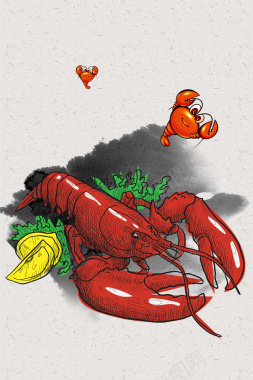 小龙虾宣传海报背景背景
