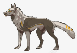 手绘狼矢量图素材