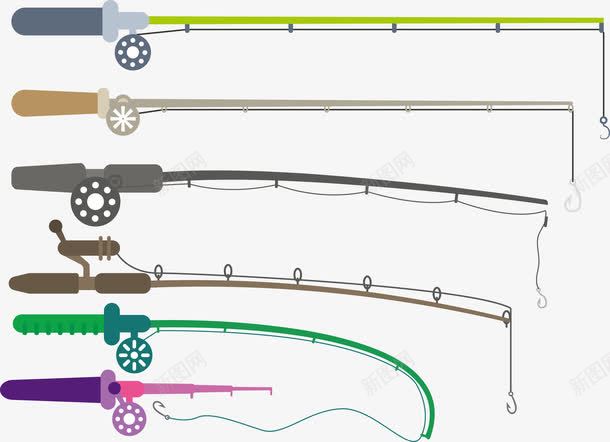 钓鱼竿矢量图eps免抠素材_88icon https://88icon.com 钓鱼 钓鱼竿 矢量图