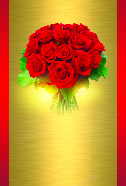 喜庆结婚玫瑰花金属色广告背景背景