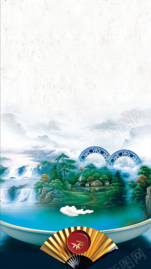 传统风格美食背景背景