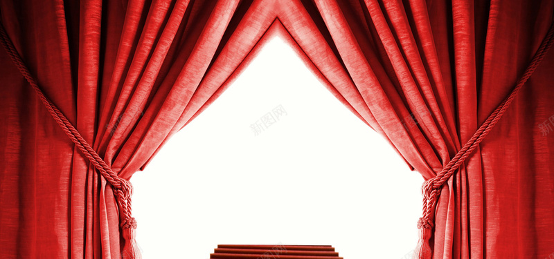 红色高清幕布舞台背景背景