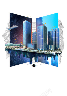商务城市旅游海报背景背景