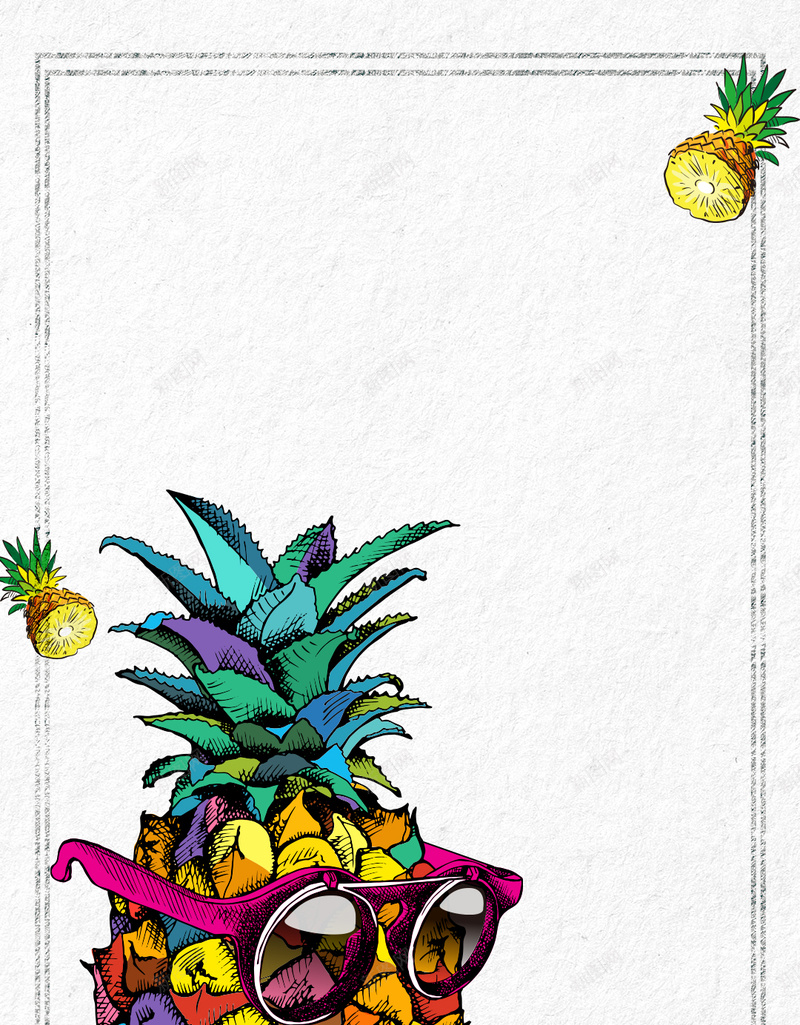 灰色创意水果促销PSD分层H5背景素材psd设计背景_88icon https://88icon.com 水果促销 背景素材 凤梨 创意 灰色 PSD分层 H5 菠萝 边框 夏季促销 质感 手绘