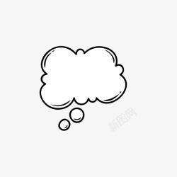 云朵图形黑白会话框漫画对话框对话框简约对话框云朵高清图片