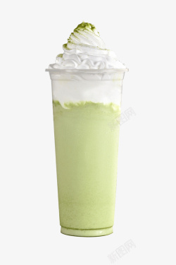 奶杯奶茶奶盖抹茶奶绿高清图片