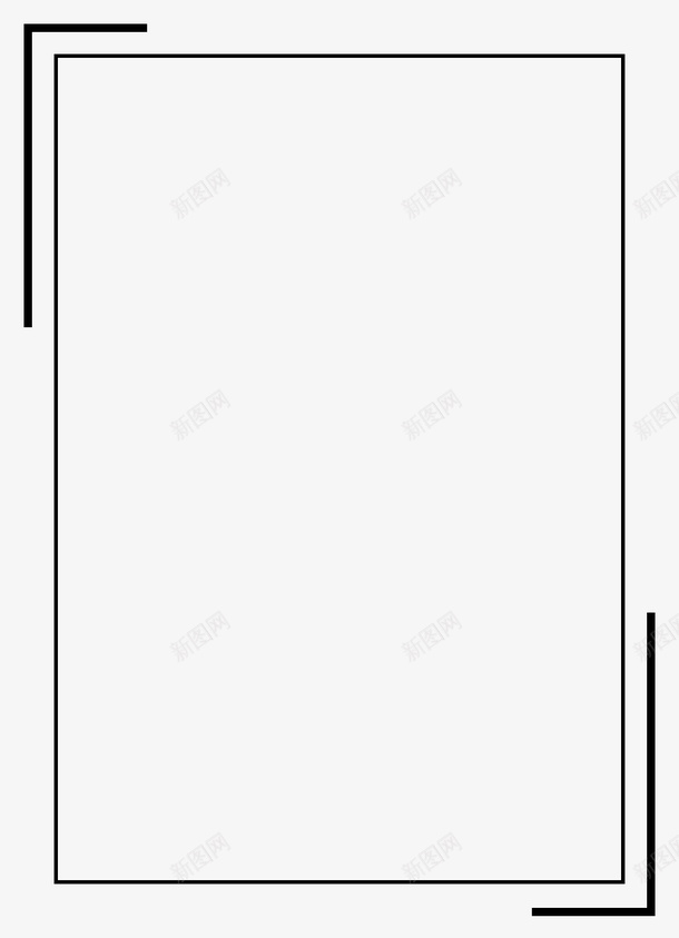 简约风黑色边框png免抠素材_88icon https://88icon.com 方形 暗黑边框 简约 边框 黑色