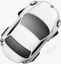 创意扁平模型渲染白色的汽车素材