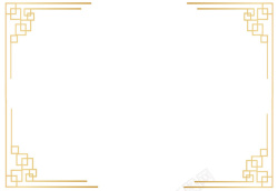金色传统屋檐边框中国风证书边框金色镂空图标高清图片