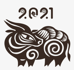 牛免扣图2021年剪纸牛高清图片