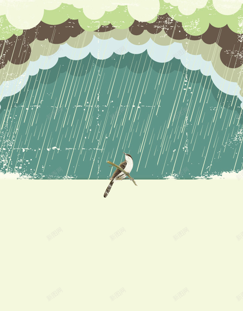 谷雨节日海报背景psd设计背景_88icon https://88icon.com 卡通 小鸟 戴任降于桑 春天 最后一个节气 海报 节日 谷雨 雨点