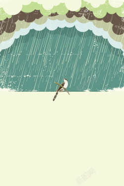 谷雨小鸟谷雨节日海报背景高清图片