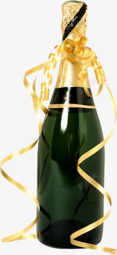 绿色瓶身香槟素材