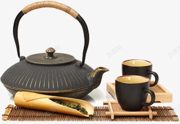 茶壶茶杯的展示png免抠素材_88icon https://88icon.com 茶壶 茶杯 茶艺 生活素材