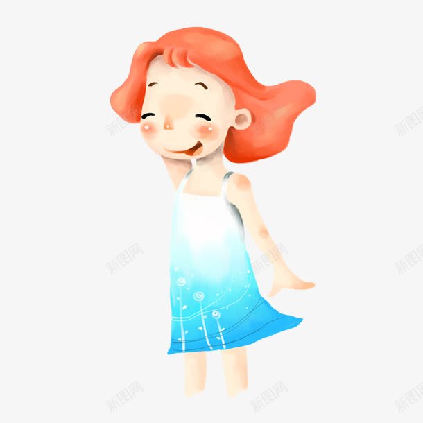 漂亮的小女孩png免抠素材_88icon https://88icon.com 儿童 卡通 可爱 手绘 穿裙子