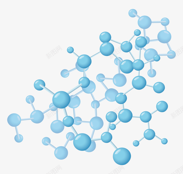 天蓝细胞分子结构图png免抠素材_88icon https://88icon.com 分子 化学 细胞分子 结构