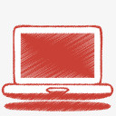 电脑笔记本电脑红色的色彩斑斓的素材