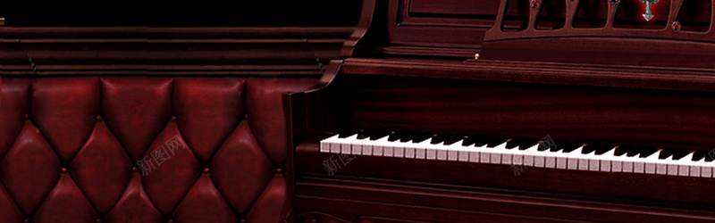 摄影钢琴红色背景背景