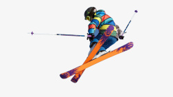 运动员滑雪滑雪在空中的滑雪运动员高清图片
