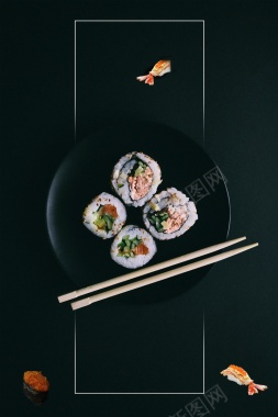 简洁日本美食寿司背景