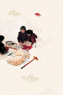 饺子美食海报背景背景