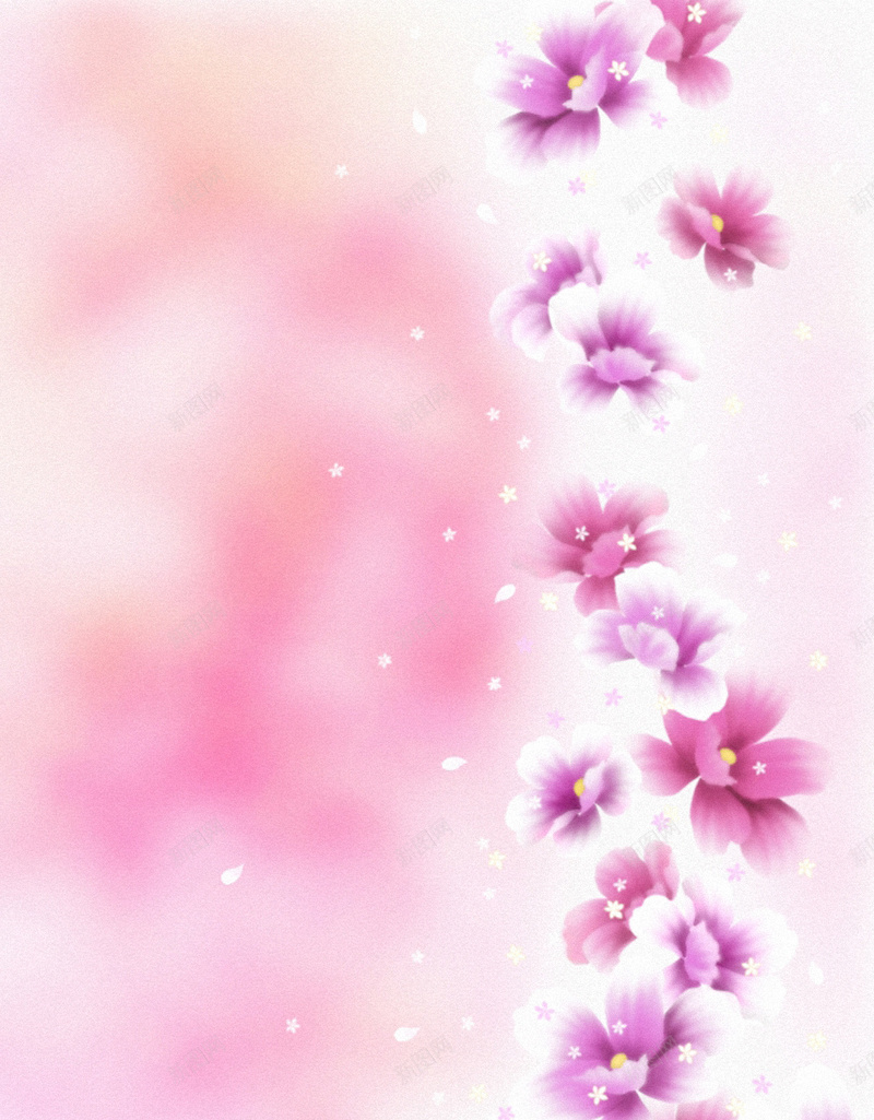粉紫色花卉H5背景jpg设计背景_88icon https://88icon.com H5 H5背景 h5 女装 梦幻 浪漫 粉紫色 花卉