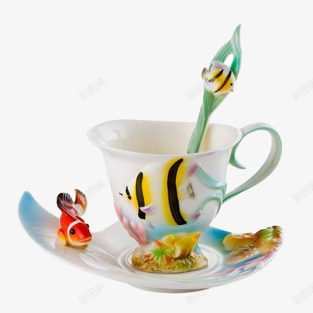 彩釉个性陶瓷咖啡杯碟png免抠素材_88icon https://88icon.com 个性 彩釉 杯碟 陶瓷