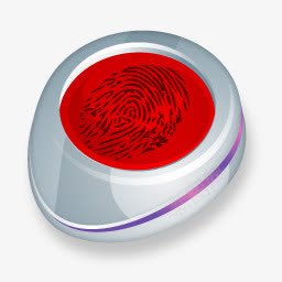 红色指纹识别器图标图标