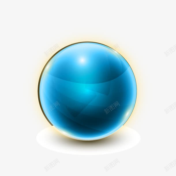 蓝色球png免抠素材_88icon https://88icon.com 3D 发光 商务蓝色 立体