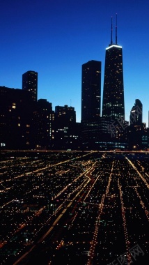 大气城市夜景灯光H5背景素材背景