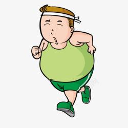 绿色衣服人物减肥跑步素材