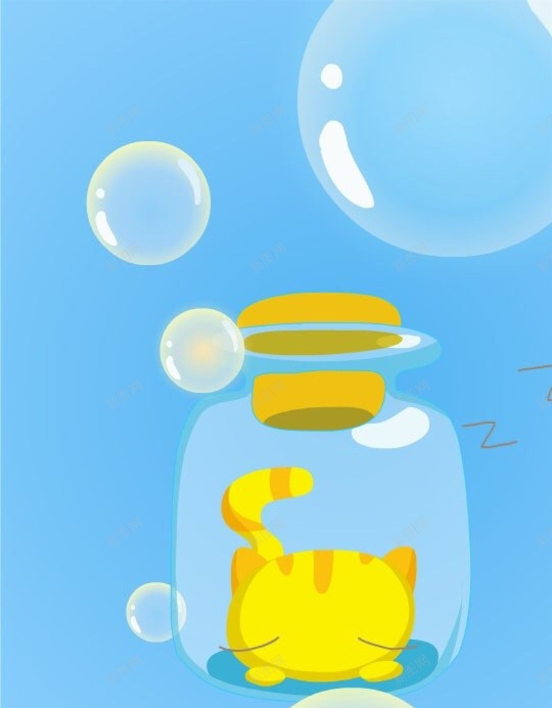 卡通气泡猫咪H5背景jpg设计背景_88icon https://88icon.com 动漫 卡通 气泡 猫咪 瓶子 H5背景 H5 h5 童趣 手绘