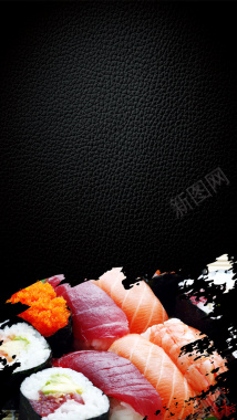 美味的日本料理H5素材背景背景