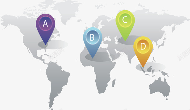 彩色定位符世界地图矢量图ai免抠素材_88icon https://88icon.com 世界地图 地图 定位符 彩色定位符 矢量png 英文序列 矢量图