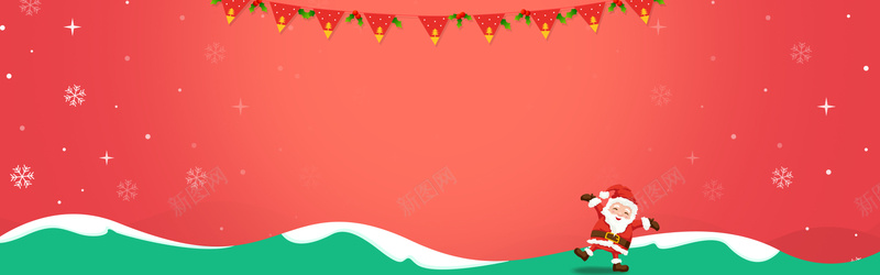 圣诞节红色电商促销banner背景海报背景