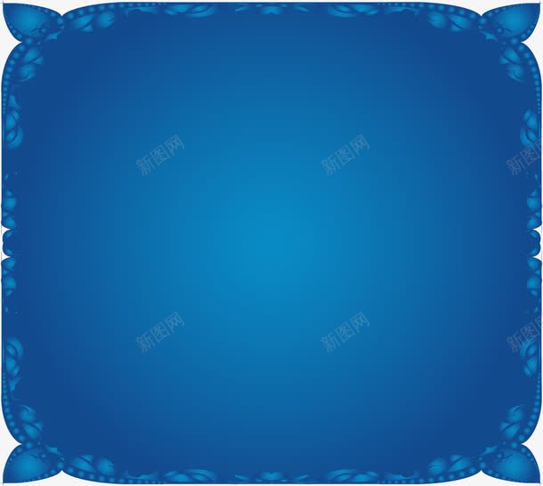 蓝色渐变主题框png免抠素材_88icon https://88icon.com 主题框 渐变 蓝色 边框